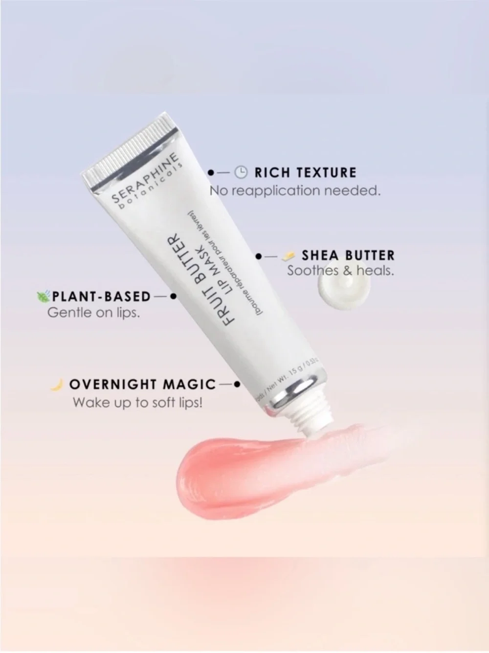 Seraphine Tea + Rose Satin Blush & Fruit Butter Lip Mask - Brand New in Box(NIB)